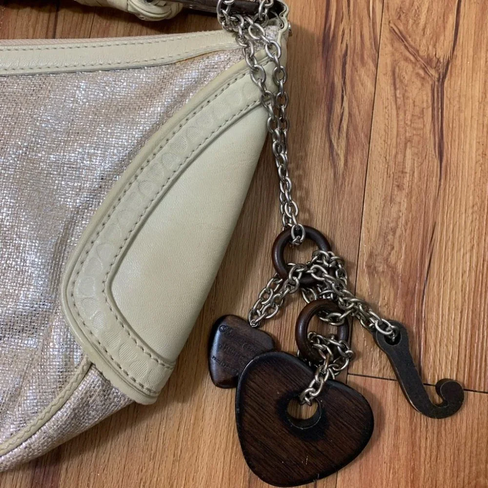 Juicy Couture Y2K Gold Sparkle Bag with Wooden Details